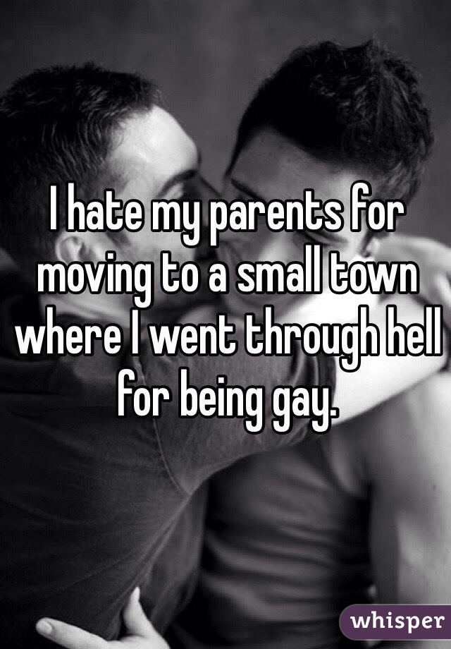 I hate my parents for moving to a small town where I went through hell for being gay. 