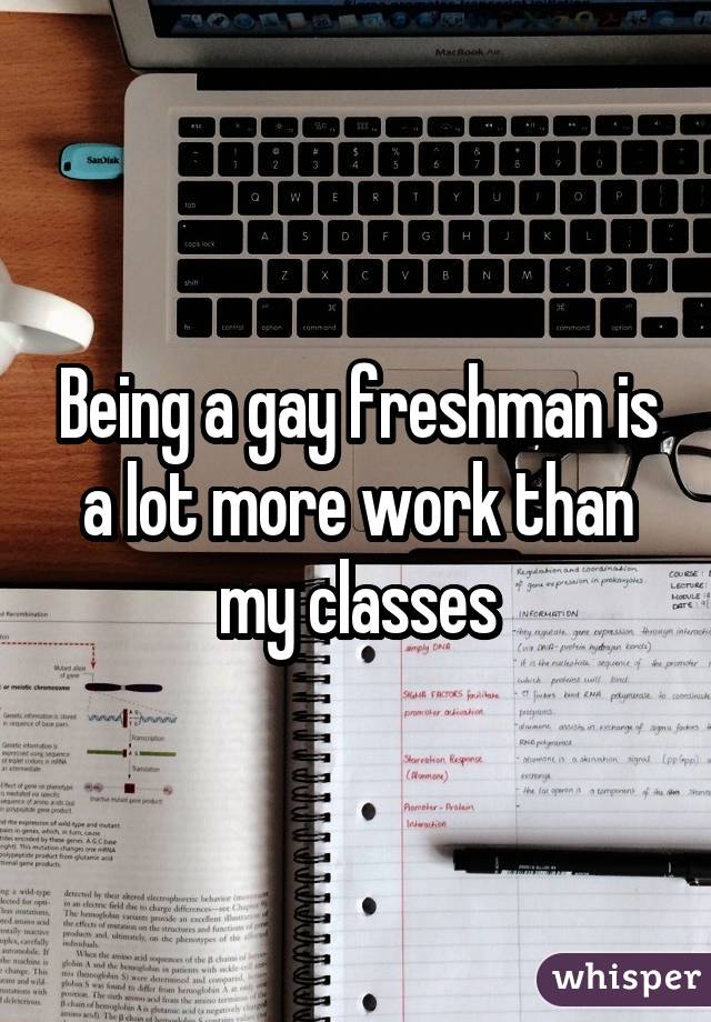 Being a gay freshman is a lot more work than my classes