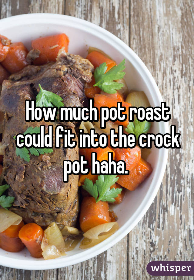 How much pot roast could fit into the crock pot haha. 
